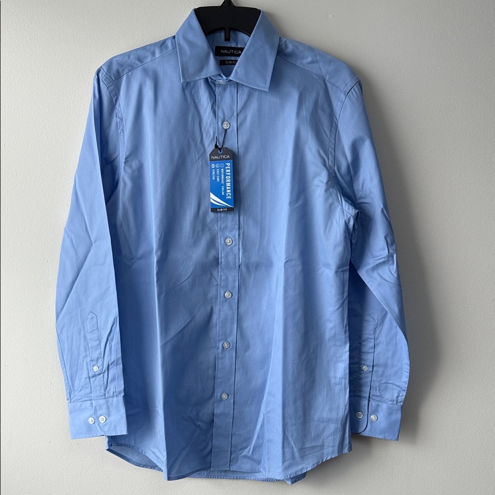 Nautica Men's Sky Blue Button-Down Shirt
